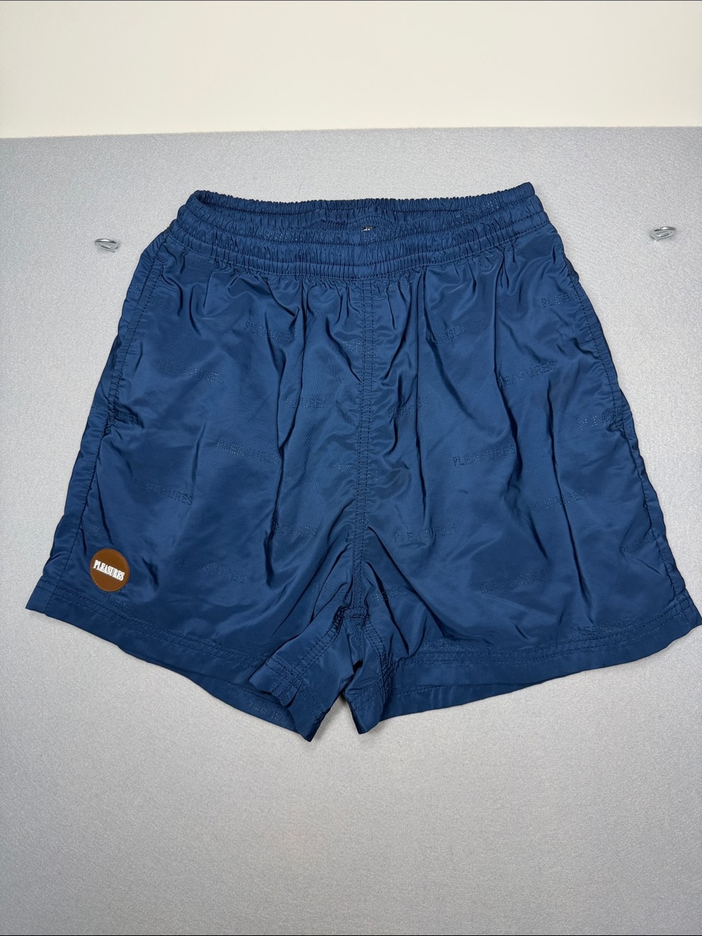 Pleasures now Men's Navy Athletic Shorts with Elastic Waistband